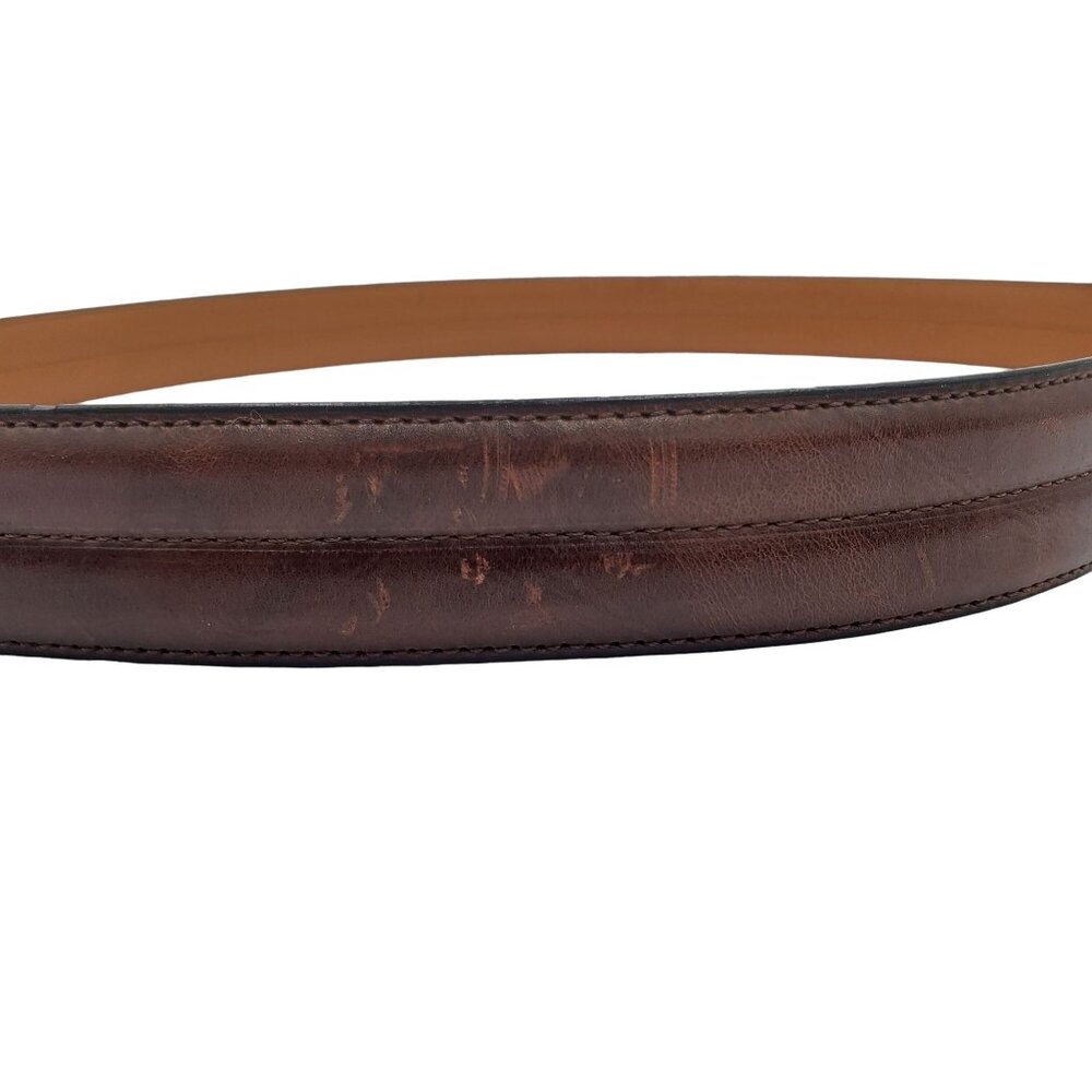 Chaps Belt Men's size 40 Brown leather Dress gold tone buckle  Casual Cowhide - Picture 6 of 13